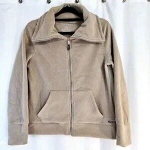Calvin Klein Performance Brown Polyester Front Zip Closure Jacket-Size: Small